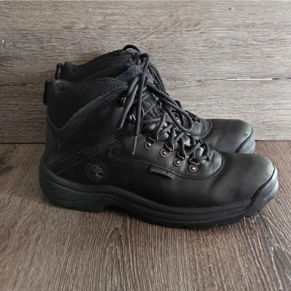 Timberland White Ledge Mid Waterproof Lace-Up Hiking Boots Black Size 9.5